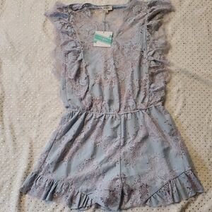 Umgee Lavender & Pink Jumper Lace & Ruffles Elastic At Waist NWT Attached Shorts